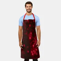 Deep Red Bright Snowflakes Holidays Large Apron