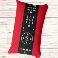 Cool TV Remote Control Black Red Modern Stylish Lumbar Pillow