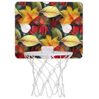 Ephemeral Autumn Foliage in Watercolor Vivid Bold  Mini Basketball Hoop