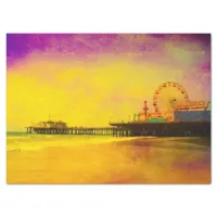 Yellow and Purple Santa Monica Pier Tissue Paper