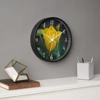 Yellow Rosebud Floral Clock