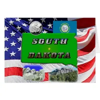 South Dakota Map, Photo Text, Faux Quarter