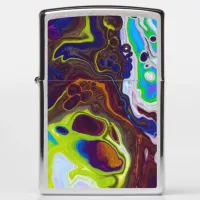 Colorful Modern Fluid Art Pour Painting Cells Zippo Lighter