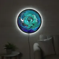 Blue Whirlpool Turquoise Wave LED Sign