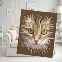 Lion cat - modern  fleece blanket