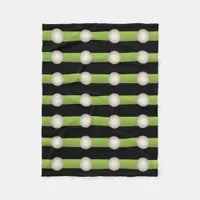 Abstract Minimalism Green and Black Circles Fleece Blanket