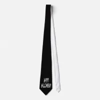 Ghost Halloween Text Neck Tie