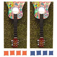 Colorful Guitar Corn Hole  Game