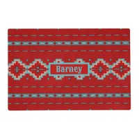 Southwest Mesas Red & Turquoise Personalized Pet Placemat