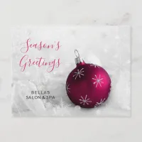 Elegant Snow Scene Pink Ornament Business holiday