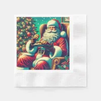 Santa Chocolate Chip Cookies | Vintage Christmas Napkins