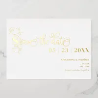 Luxury Romantic Flourish Wedding Save The Date Foil Invitation