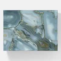 Faux Blue Marble Paperweight