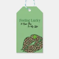 Feeling Lucky St. Patrick's Day Kiss Leopard Green Gift Tags