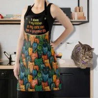 Cool Cartoon Cats Funny Quote Apron