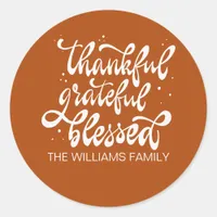 Elegant Fall Autumn Friendsgiving Thanksgiving Classic Round Sticker