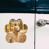 Pawprint Shaped Your Dog Photo Name Pet Picture Car Magnet