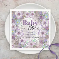 Elegant Purple Garden Flowers Baby in Bloom  Napkins