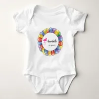 Cute Whimsical Flamingo Balloons Personalize Baby Bodysuit