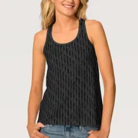 Modern Elegant Black and Grey Striped  Tank Top