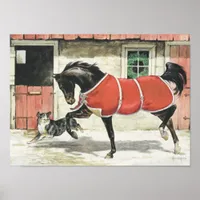 Vintage Horse and Dog Friends Poster