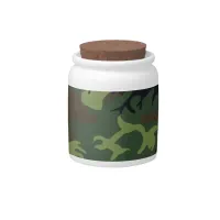 Military Green Camouflage Candy Jar