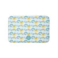 Abstract sun and clouds curved pattern bath mat