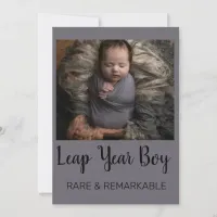 Leap year boy , Rare&Remarkable Birth announcement