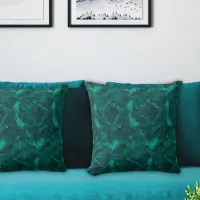 Teal Green Abstract Mosaic Throw Pillow