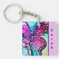 Violet Butterfly Personalized Acrylic Keychain