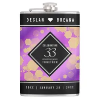 Elegant 33rd Amethyst Wedding Anniversary Flask