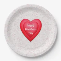 Valentine's Day Fancy Red Hearts Personalized Paper Plates