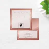 Logo Rose Gold Faux Metallic Earring Display Card