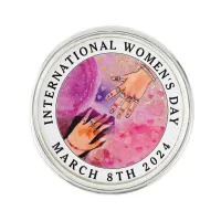 International Women's Day 8th March 2024 Pink Art Lapel Pin