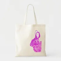 Simple Minimal Vibrant Purple Easter Bunny  Tote Bag