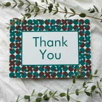 Retro Teal & Brown Shells with Teal Thank You Card