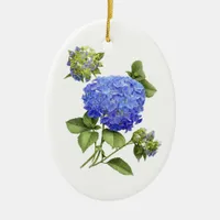 Blue Hydrangeas Ceramic Ornament