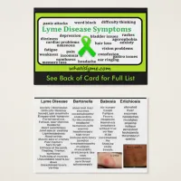 Lyme Disease Symptoms List Informational Card