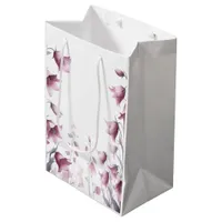 Rose Gold Blush Flowers  Medium Gift Bag