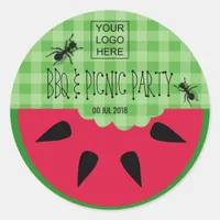 Summer BBQ Picnic Corporate Party Customizable Classic Round Sticker