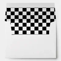 Black and White Checkerboard Pattern Envelope