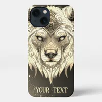 Native American Spiritual Wolf Paper Plate iPhone 13 Case