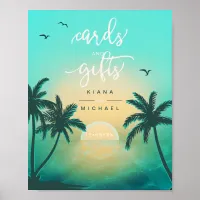Tropical Isle Sunrise Cards & Gifts Teal ID581 Poster