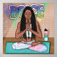 Pretty Black Woman Meditating  Poster