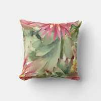 Cactus Brights Bloom Throw Pillow