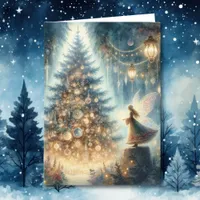 Little Christmas Fairy in an Enchanted Forest Card