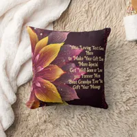 Beautiful Yellow & Pink Bloom Custom Gift Message Throw Pillow