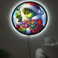 The Grinch joyfully prepares for Christmas fun LED Sign