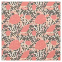 Coral Pink Sea Turtles on Charcoal Grey Fabric