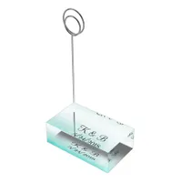 Teal Scratchy  Table Number Card Holder Wedding